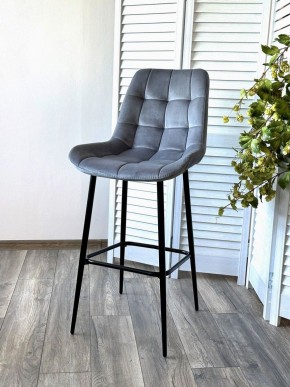 Барный стул ХОФМАН, цвет H-14 Серый, велюр / черный каркас М-City в Нефтекамске - neftekamsk.ok-mebel.com | фото 3