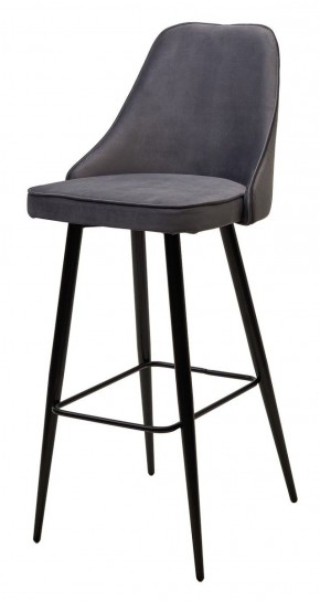 Барный стул NEPAL-BAR СЕРЫЙ #27, велюр/ черный каркас (H=78cm) М-City в Нефтекамске - neftekamsk.ok-mebel.com | фото