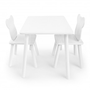 Детский комплект стол и два стула Мишка Rolti Baby с накладкой Алфавит (белая столешница/белое сиденье/белые ножки) в Нефтекамске - neftekamsk.ok-mebel.com | фото 2