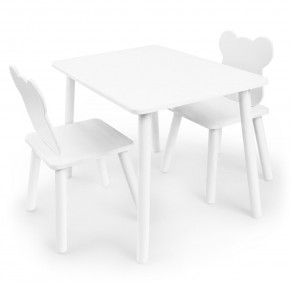 Детский комплект стол и два стула Мишка Rolti Baby с накладкой Алфавит (белая столешница/белое сиденье/белые ножки) в Нефтекамске - neftekamsk.ok-mebel.com | фото 3