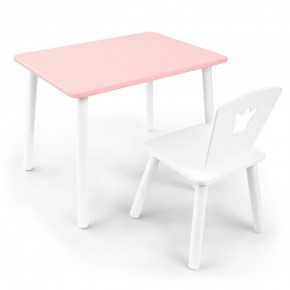 Детский комплект стол и стул «Корона» Rolti Baby (розовый/белый, массив березы/мдф) в Нефтекамске - neftekamsk.ok-mebel.com | фото