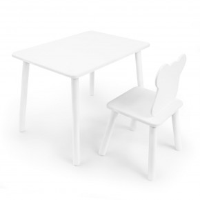 Детский комплект стол и стул «Мишка» Rolti Baby (белый/белый, массив березы/мдф) в Нефтекамске - neftekamsk.ok-mebel.com | фото 1