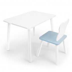 Детский комплект стол и стул «Мишка» Rolti Baby (белый/голубой, массив березы/мдф) в Нефтекамске - neftekamsk.ok-mebel.com | фото