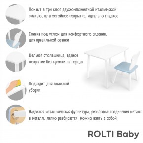 Детский комплект стол и стул «Мишка» Rolti Baby  (голубая столешница/белое сиденье/белые ножки) в Нефтекамске - neftekamsk.ok-mebel.com | фото 4
