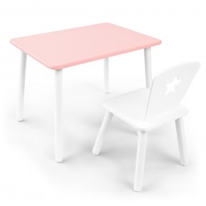 Детский комплект стол и стул «Звезда» Rolti Baby (розовый/белый, массив березы/мдф) в Нефтекамске - neftekamsk.ok-mebel.com | фото 1