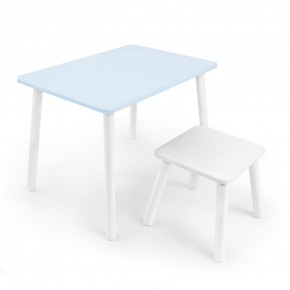 Детский комплект стол и табурет Rolti Baby (голубая столешница/белое сиденье/белые ножки) в Нефтекамске - neftekamsk.ok-mebel.com | фото