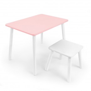Детский комплект стол и табурет Rolti Baby (розовая столешница/белое сиденье/белые ножки) в Нефтекамске - neftekamsk.ok-mebel.com | фото 1