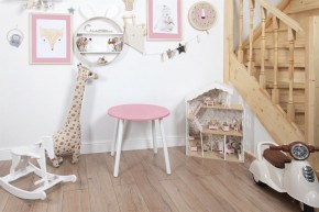 Детский стол круглый Rolti Baby (розовый/белый, массив березы/мдф) в Нефтекамске - neftekamsk.ok-mebel.com | фото