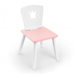 Детский стул Rolti Baby «Корона» (белый/розовый/белый, массив березы/мдф) в Нефтекамске - neftekamsk.ok-mebel.com | фото 1