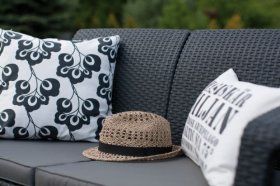 Диван пластиковый Корфу (Corfu love seat) графит в Нефтекамске - neftekamsk.ok-mebel.com | фото 6