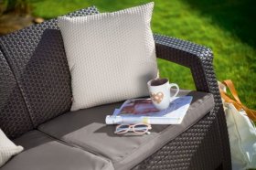 Диван пластиковый Корфу Макс (Corfu love seat max) коричневый в Нефтекамске - neftekamsk.ok-mebel.com | фото 3