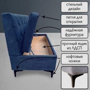 Диван Сканди Д1-ВСи (велюр синий) 1200 в Нефтекамске - neftekamsk.ok-mebel.com | фото 2