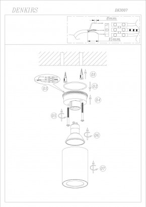 DK3007-WH Накладной светильник влагозащ., IP 44, 15 Вт, GU10, белый, алюминий в Нефтекамске - neftekamsk.ok-mebel.com | фото 4