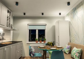 DK3090-BK+CY Светильник накладной IP 20, 10 Вт, GU5.3, LED, черный/голубой, пластик в Нефтекамске - neftekamsk.ok-mebel.com | фото 2