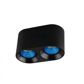 DK3096-BK+CY Светильник накладной IP 20, 10 Вт, GU5.3, LED, черный/голубой, пластик в Нефтекамске - neftekamsk.ok-mebel.com | фото