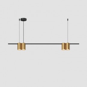 DK4061-BK+SG Подвесной светильник ORBIT, IP20, 4xGU10 LED до 15 Вт, черный + сатинированное золото, алюминий в Нефтекамске - neftekamsk.ok-mebel.com | фото