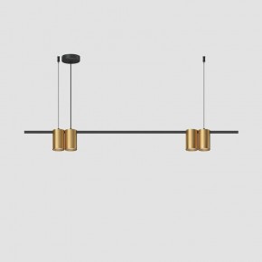 DK4061-BK+SG Подвесной светильник ORBIT, IP20, 4xGU10 LED до 15 Вт, черный + сатинированное золото, алюминий в Нефтекамске - neftekamsk.ok-mebel.com | фото 2