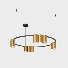 DK4065-BK+SG Подвесной светильник ORBIT , IP20, 10xGU10 LED до 15 Вт, черный + сатинированное золото, алюминий в Нефтекамске - neftekamsk.ok-mebel.com | фото