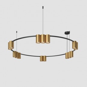 DK4067-BK+SG Подвесной светильник ORBIT, IP20, 15xGU10 LED, до 15 Вт, черный + сатинированное золото, алюминий в Нефтекамске - neftekamsk.ok-mebel.com | фото 2