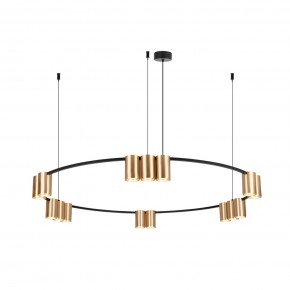 DK4067-BK+SG Подвесной светильник ORBIT, IP20, 15xGU10 LED, до 15 Вт, черный + сатинированное золото, алюминий в Нефтекамске - neftekamsk.ok-mebel.com | фото 3