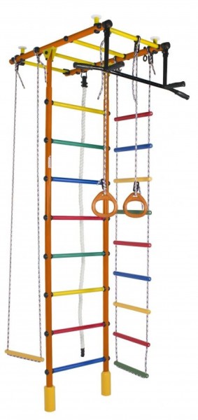 ДСК Атлант оранжевый радуга: турник, кольца, канат, трапеция, веревочная лестница в Нефтекамске - neftekamsk.ok-mebel.com | фото 1