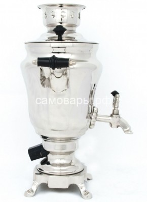 Электрический самовар из латуни никелированный на 1,5 литра форма "Тюльпан" с защитой от выкипания в Нефтекамске - neftekamsk.ok-mebel.com | фото 3