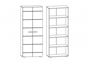 Фиеста №3 Шкаф с полками (Венге/Белый глянец) в Нефтекамске - neftekamsk.ok-mebel.com | фото 2