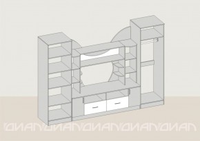 Гостиная Аллегро с 2 шкафами вариант-5 (Ясень светлый/тёмный) в Нефтекамске - neftekamsk.ok-mebel.com | фото 2