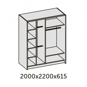 ИННЭС-5 Шкаф-купе 2-х дв. 2000 (2 дв. Ф3 - венге вст. экокожа корич) в Нефтекамске - neftekamsk.ok-mebel.com | фото 2