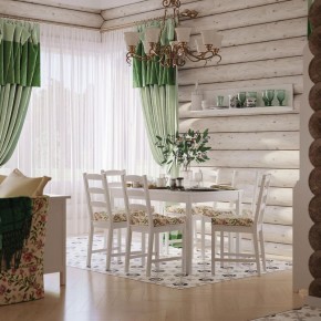Комлект Вествик обеденный стол и четыре стула, массив сосны, цвет белый в Нефтекамске - neftekamsk.ok-mebel.com | фото