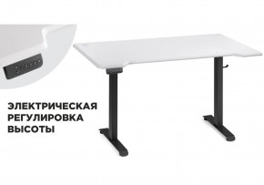 Компьютерный стол Маркос с механизмом подъема 140х80х75 белая шагрень / черный в Нефтекамске - neftekamsk.ok-mebel.com | фото 1