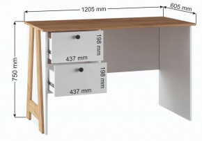 Компьютерный стол Теодора белый / крафт золотой в Нефтекамске - neftekamsk.ok-mebel.com | фото 3