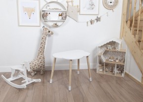 Комплект детский стол ОБЛАЧКО и стул МИШКА ROLTI Baby (белая столешница/белое сиденье/береза ножки) в Нефтекамске - neftekamsk.ok-mebel.com | фото 3