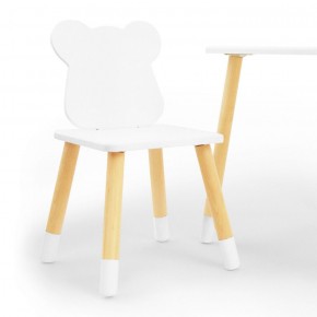 Комплект детской мебели стол и два стула Мишутка (Белый/Белый/Береза) в Нефтекамске - neftekamsk.ok-mebel.com | фото