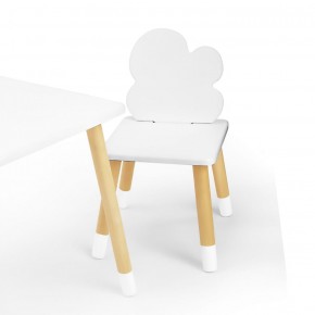 Комплект детской мебели стол и два стула Облачко (Белый/Белый/Береза) в Нефтекамске - neftekamsk.ok-mebel.com | фото