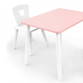 Комплект детской мебели стол и стул Корона (Розовый/Белый/Белый) в Нефтекамске - neftekamsk.ok-mebel.com | фото