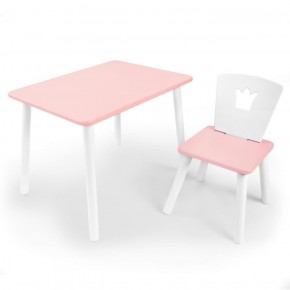 Комплект детской мебели стол и стул Корона (Розовый/Розовый/Белый) в Нефтекамске - neftekamsk.ok-mebel.com | фото