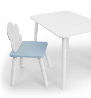 Комплект детской мебели стол и стул Облачко (Белый/Голубой/Белый) в Нефтекамске - neftekamsk.ok-mebel.com | фото