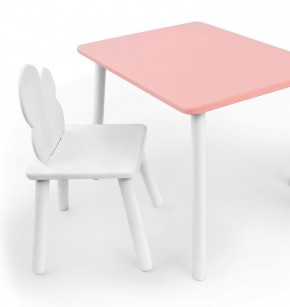 Комплект детской мебели стол и стул Облачко (Розывый/Белый/Белый) в Нефтекамске - neftekamsk.ok-mebel.com | фото