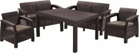 Комплект мебели Корфу Фиеста (Corfu fiesta set) коричневый в Нефтекамске - neftekamsk.ok-mebel.com | фото 1