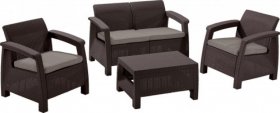 Комплект мебели Корфу сет (Corfu set) коричневый - серо-бежевый * в Нефтекамске - neftekamsk.ok-mebel.com | фото 1