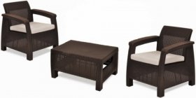 Комплект мебели Корфу Уикенд (Corfu Weekend) коричневый - серо-бежевый * в Нефтекамске - neftekamsk.ok-mebel.com | фото 1