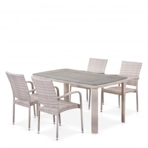 Комплект плетеной мебели T256C/Y376C-W85 Latte (4+1) + подушки на стульях в Нефтекамске - neftekamsk.ok-mebel.com | фото