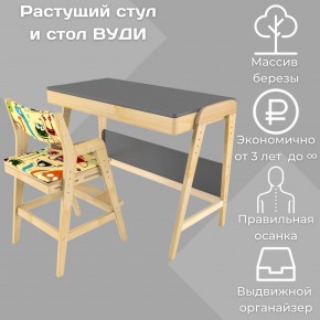 Комплект растущий стол и стул с чехлом 38 попугаев «Вуди» (Серый, Без покрытия, Монстры) в Нефтекамске - neftekamsk.ok-mebel.com | фото 2