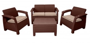 Комплект уличной мебели Yalta Premium Terrace Set (Ялта) шоколадый (+подушки под спину) в Нефтекамске - neftekamsk.ok-mebel.com | фото