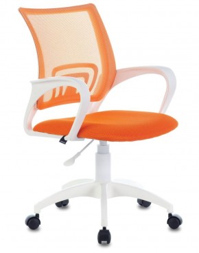Кресло BRABIX "Fly MG-396W", пластик белый, сетка, оранжевое, 532401, MG-396W_532401 в Нефтекамске - neftekamsk.ok-mebel.com | фото