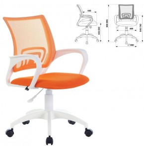 Кресло BRABIX "Fly MG-396W", пластик белый, сетка, оранжевое, 532401, MG-396W_532401 в Нефтекамске - neftekamsk.ok-mebel.com | фото 2