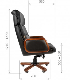 Кресло для руководителя CHAIRMAN 417 (Натуральная кожа) Черное в Нефтекамске - neftekamsk.ok-mebel.com | фото 5