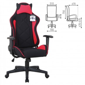 Кресло компьютерное BRABIX GT Racer GM-101 + подушка (ткань) черное/красное (531820) в Нефтекамске - neftekamsk.ok-mebel.com | фото 2