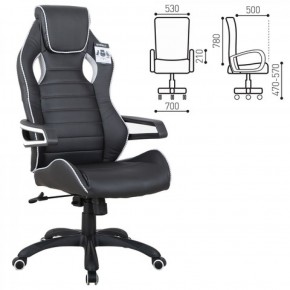 Кресло компьютерное BRABIX Techno Pro GM-003 (экокожа черное/серое, вставки серые) 531814 в Нефтекамске - neftekamsk.ok-mebel.com | фото 2